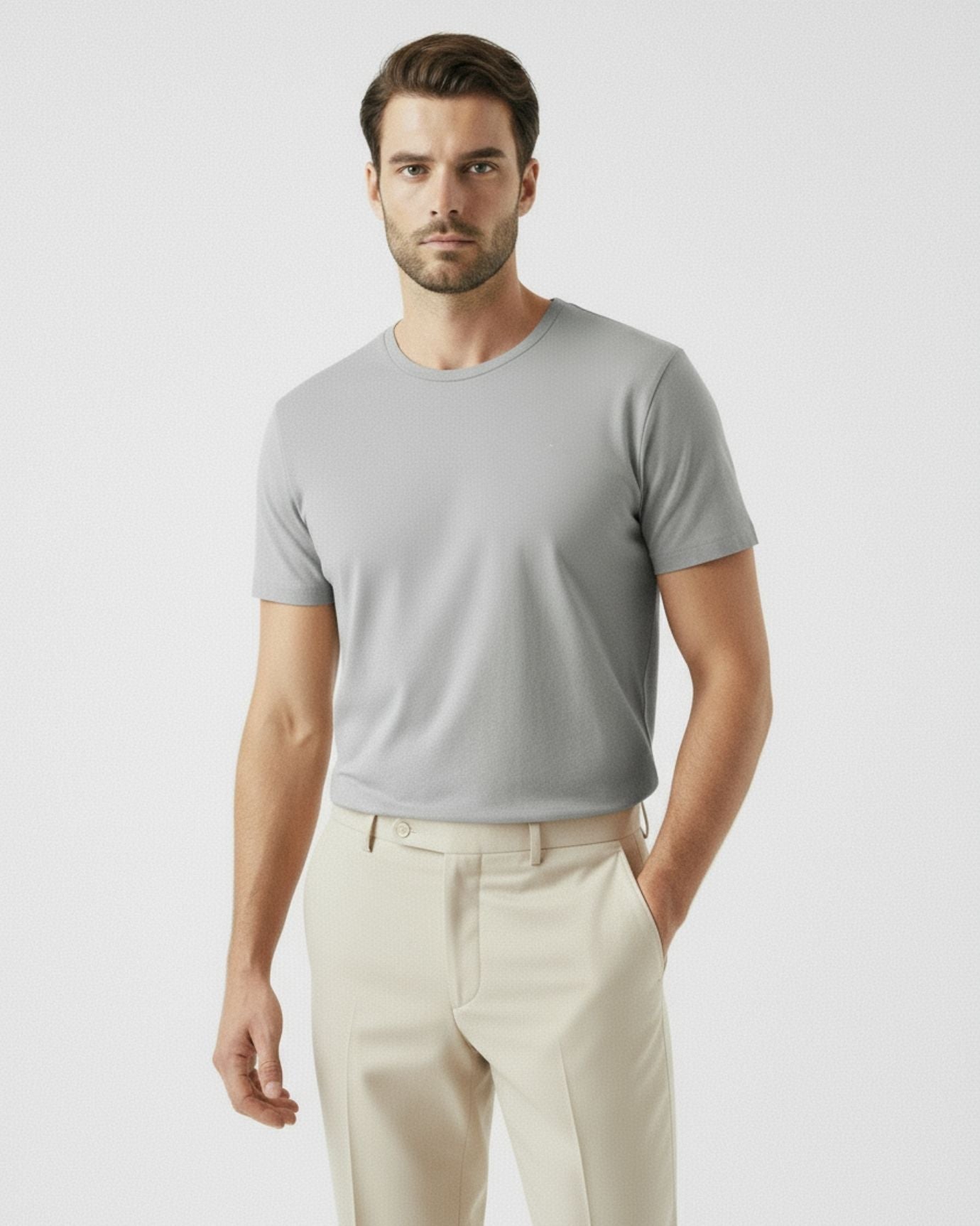 Ice Silk T-Shirt Short Sleeve Smooth