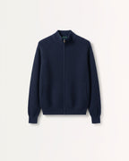 Fine Cashmere Thick Jacket Cardigan with Perforated Knit