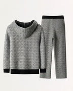 Cashmere & wool set hooded Cardigan & Pants
