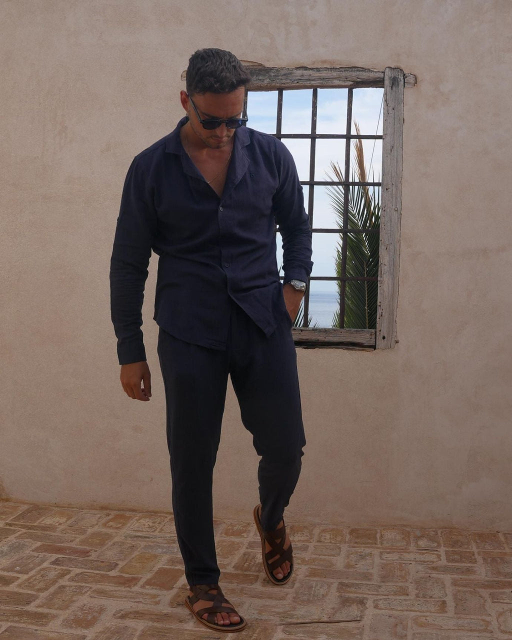 Old Money Dolce Vita Trousers - Navy Blue