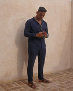Old Money Dolce Vita Trousers - Navy Blue