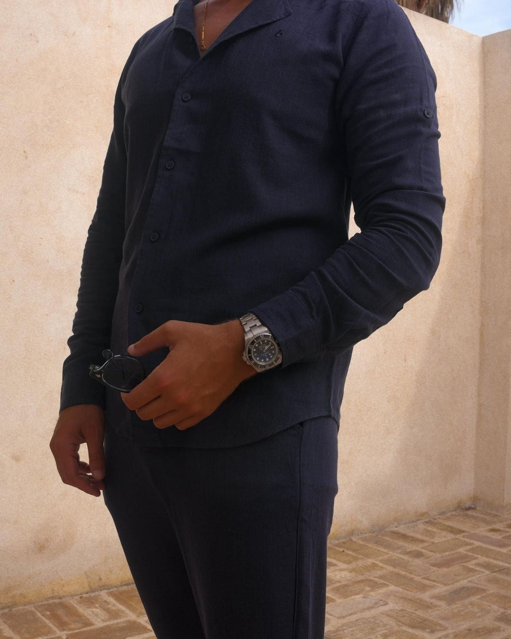 Old Money Dolce Vita Trousers - Navy Blue