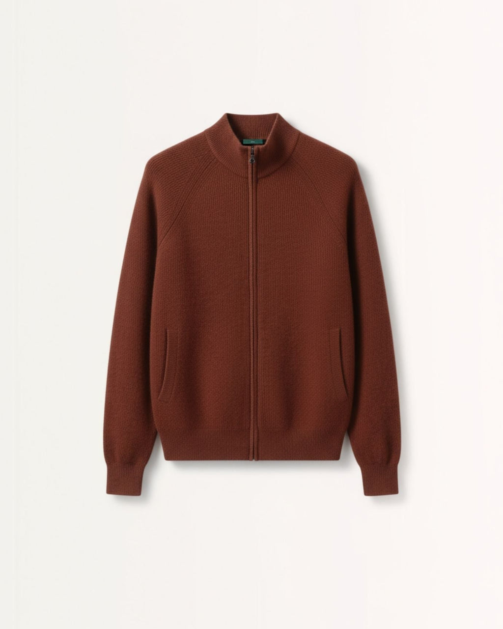 Fine Cashmere Thick Jacket Cardigan with Perforated Knit