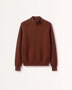 Fine Cashmere Thick Jacket Cardigan with Perforated Knit