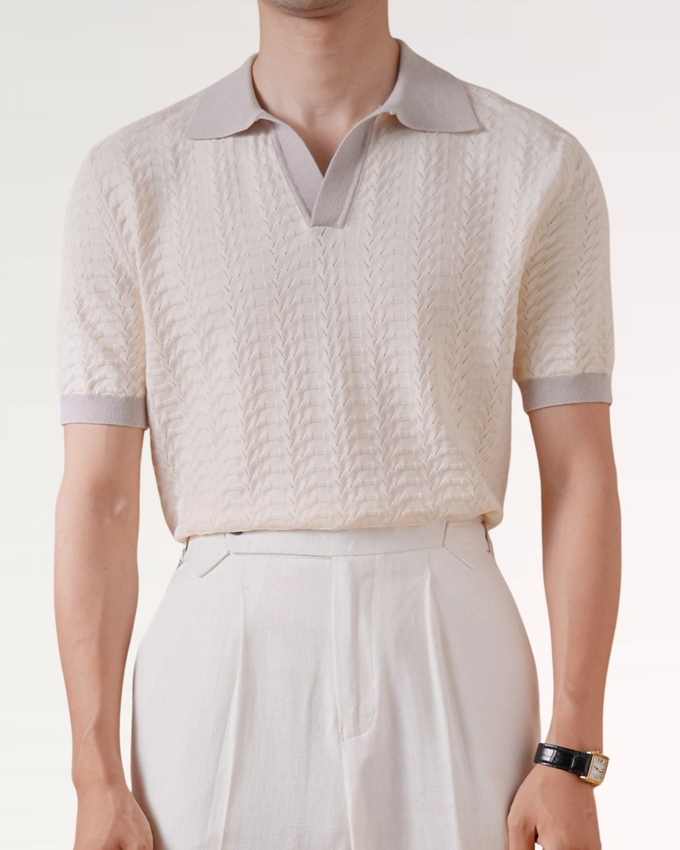 Fine Cotton Italian Jacquard Polo