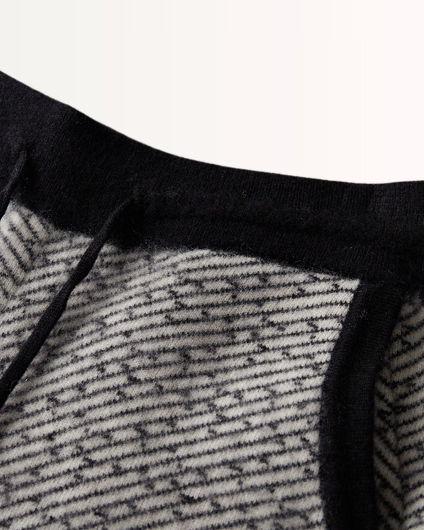 Cashmere & wool set hooded Cardigan & Pants