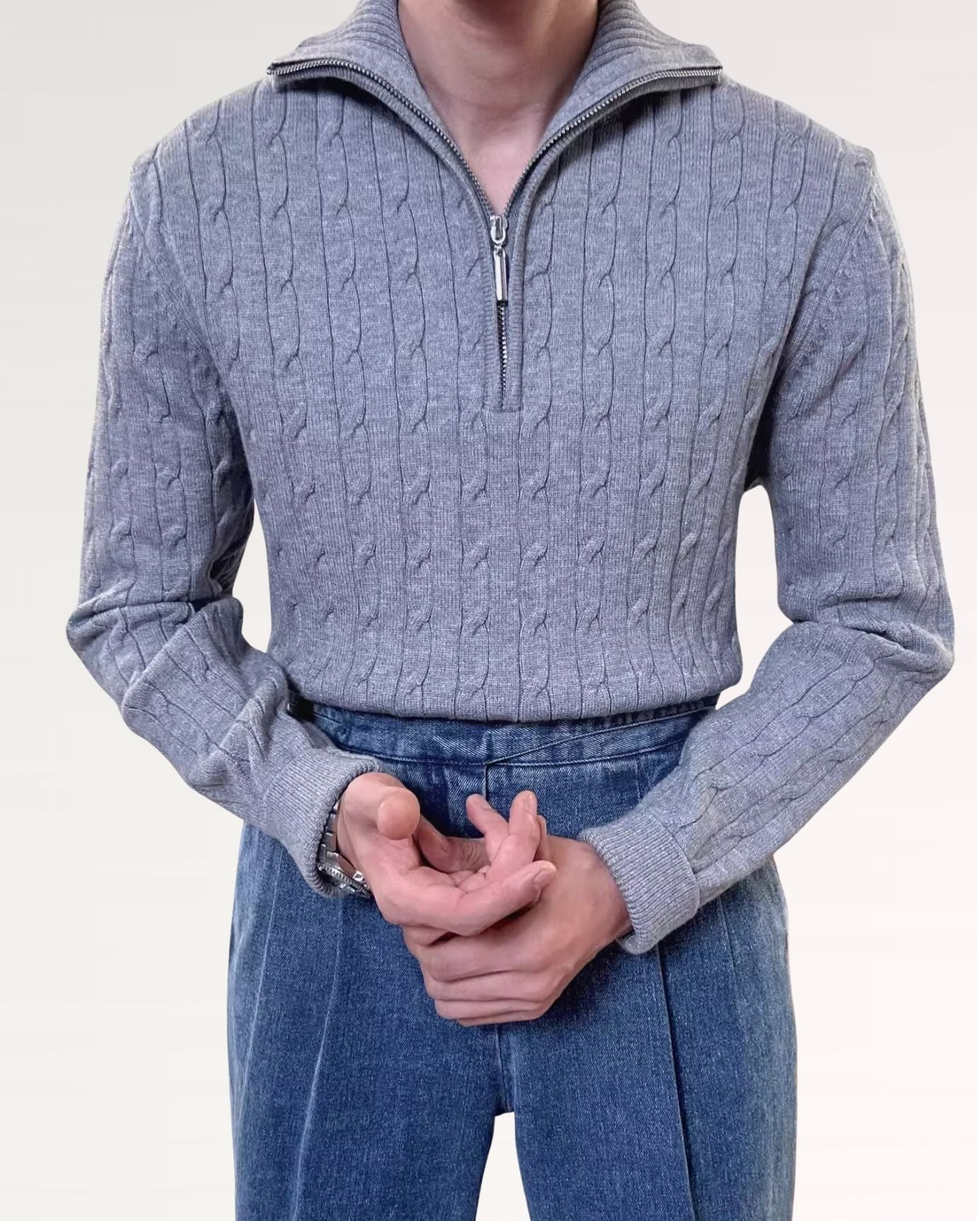 Old Money Retro Sweater Zip