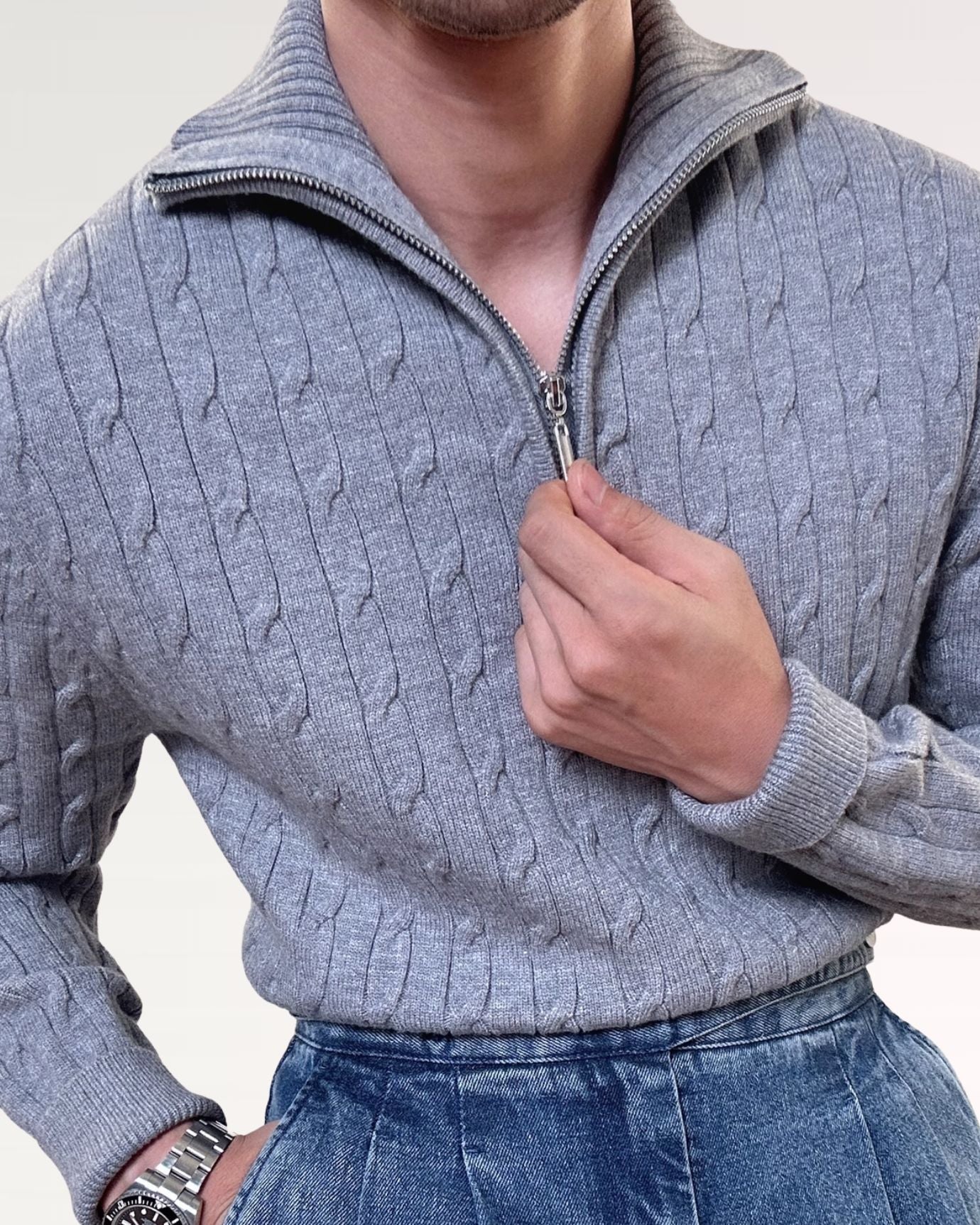 Old Money Retro Sweater Zip