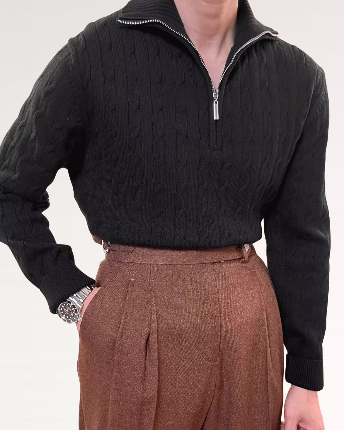 Old Money Retro Sweater Zip