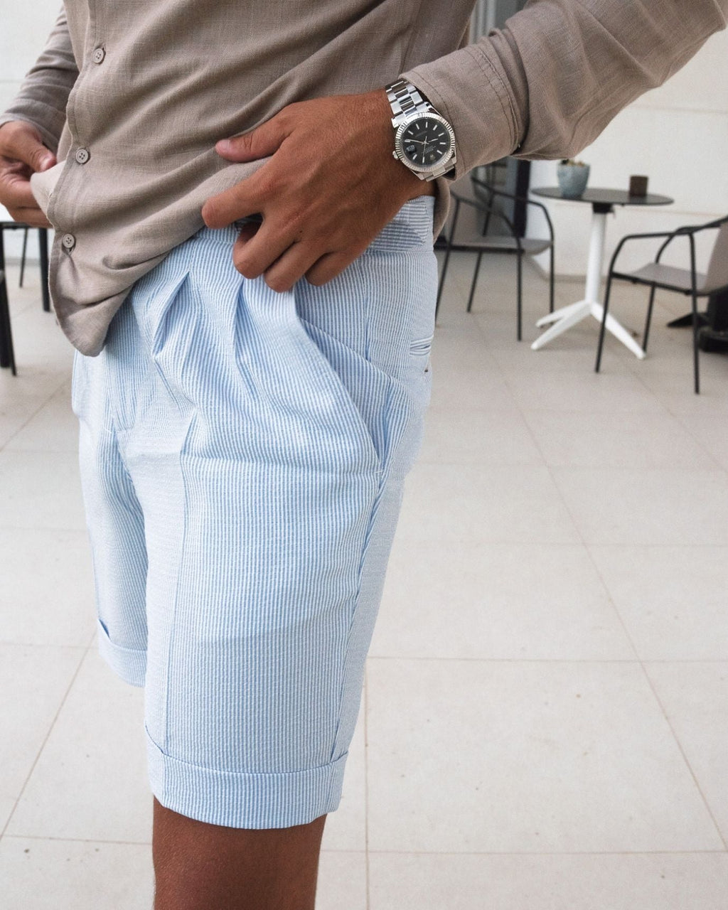 Italian Shorts Blue Stripes