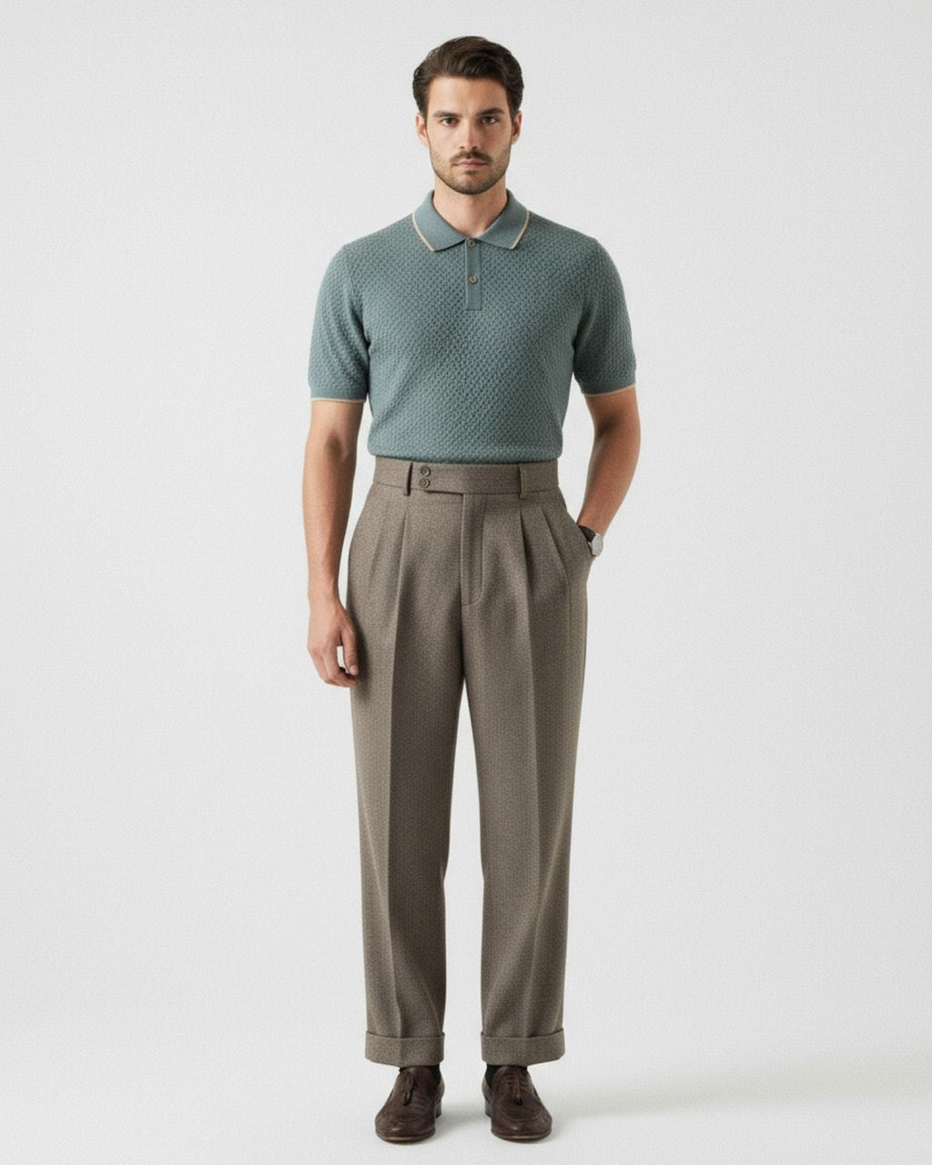 Cashmere Polo Short Sleeve Business Casual