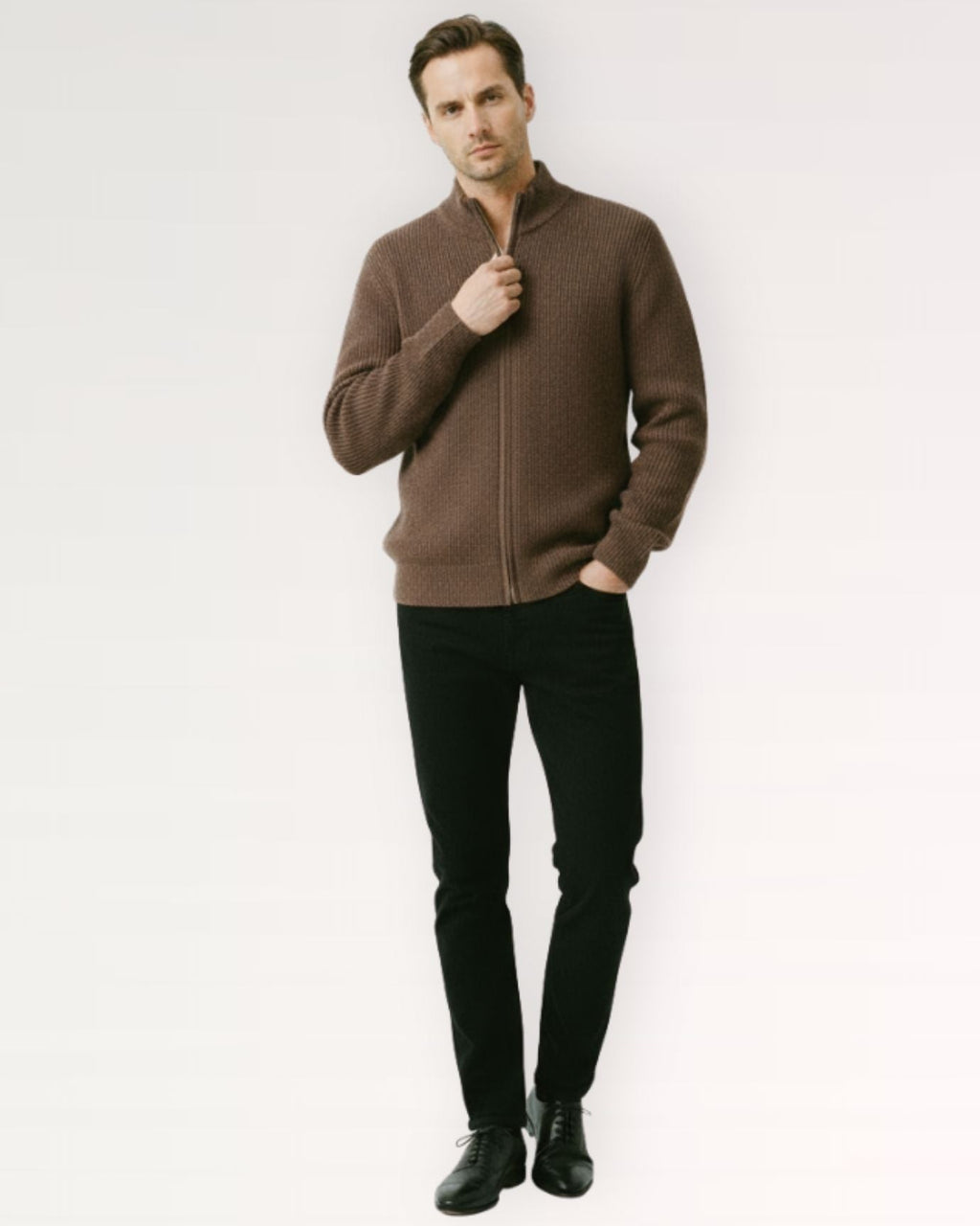 Business Wool Cardigan Zipper