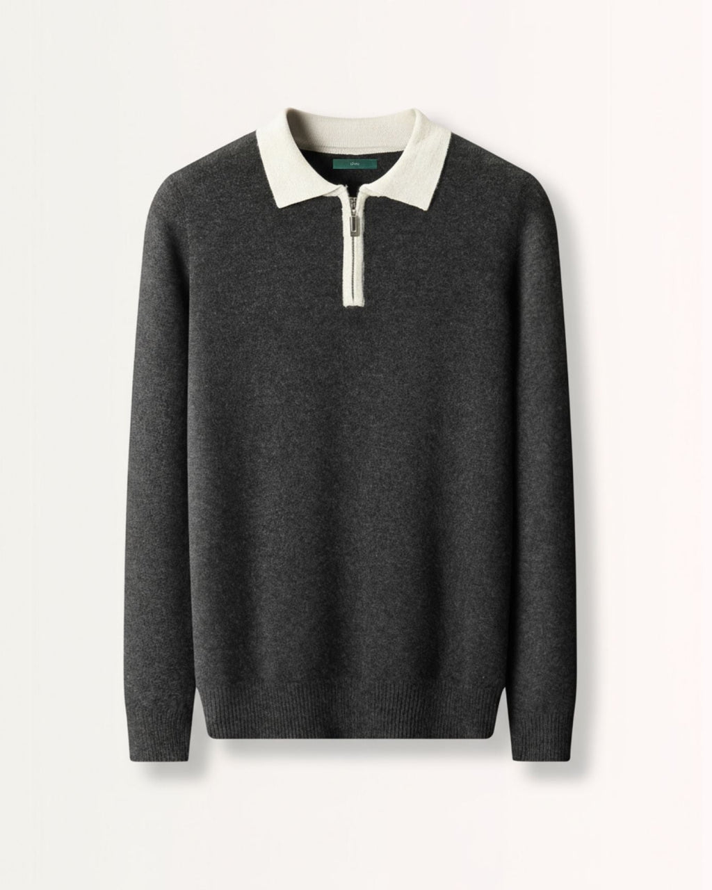 Cashmere & Wool Polo Long Sleeve Zipper