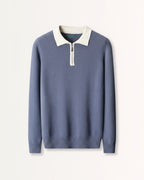 Cashmere & Wool Polo Long Sleeve Zipper