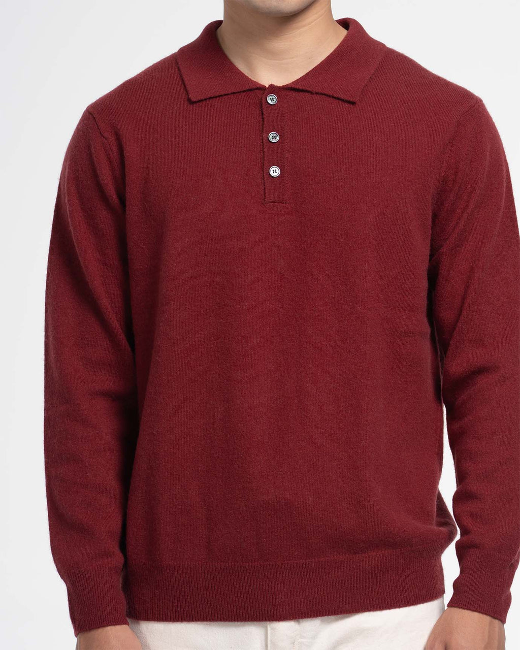 Fine Cashmere Polo Long Sleeve