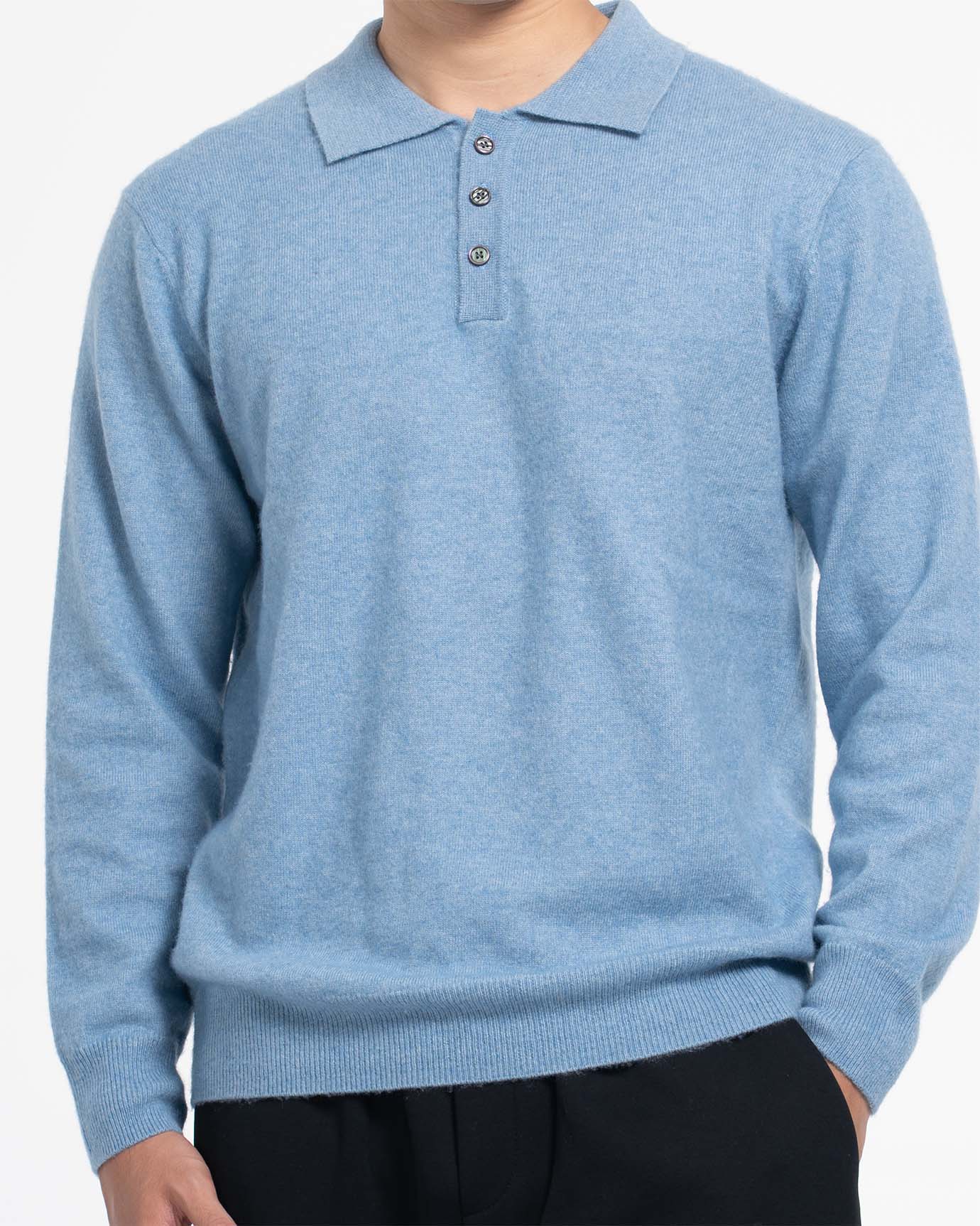 Fine Cashmere Polo Long Sleeve