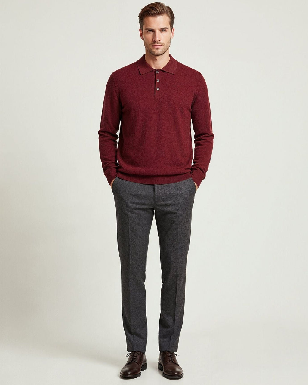 Fine Cashmere Polo Long Sleeve