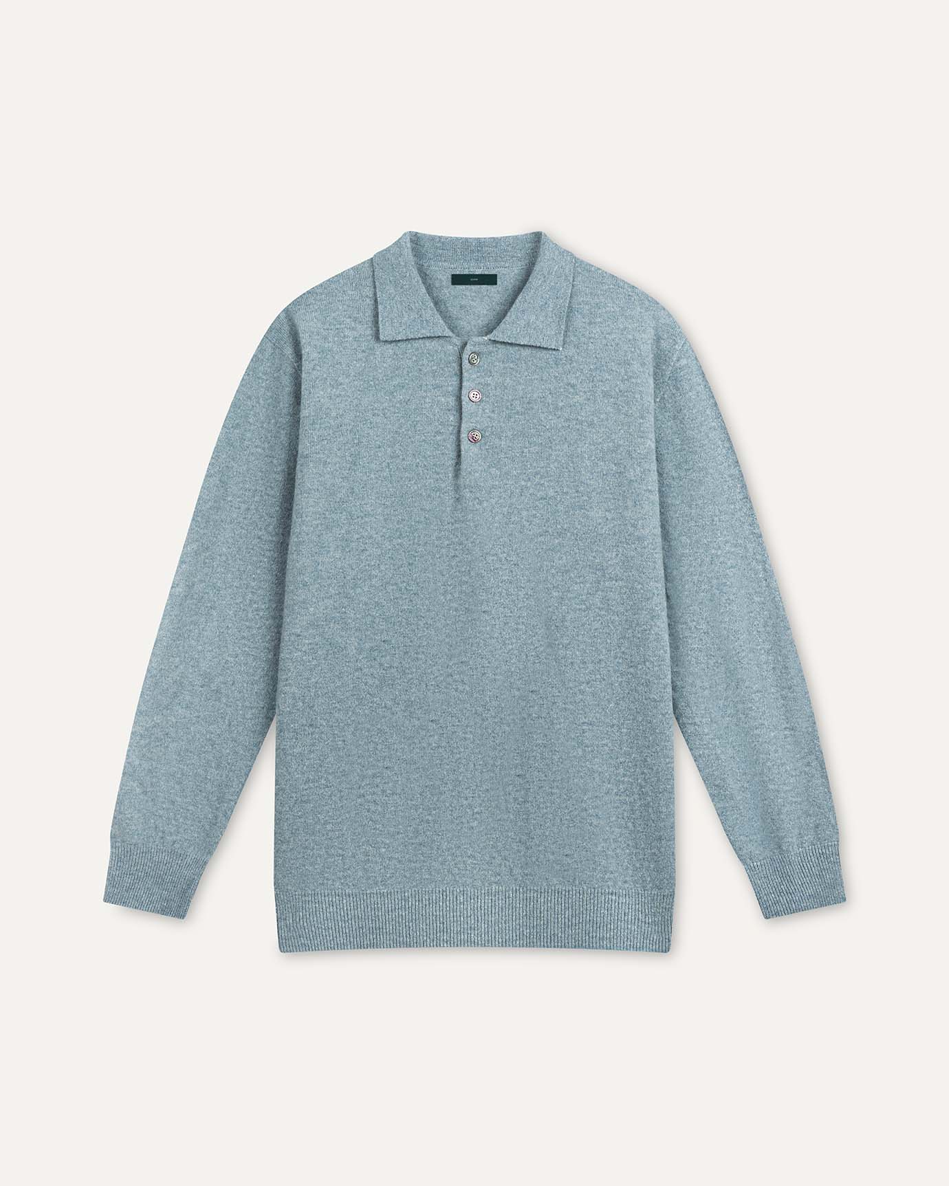 Cashmere Wool Polo Long Sleeve