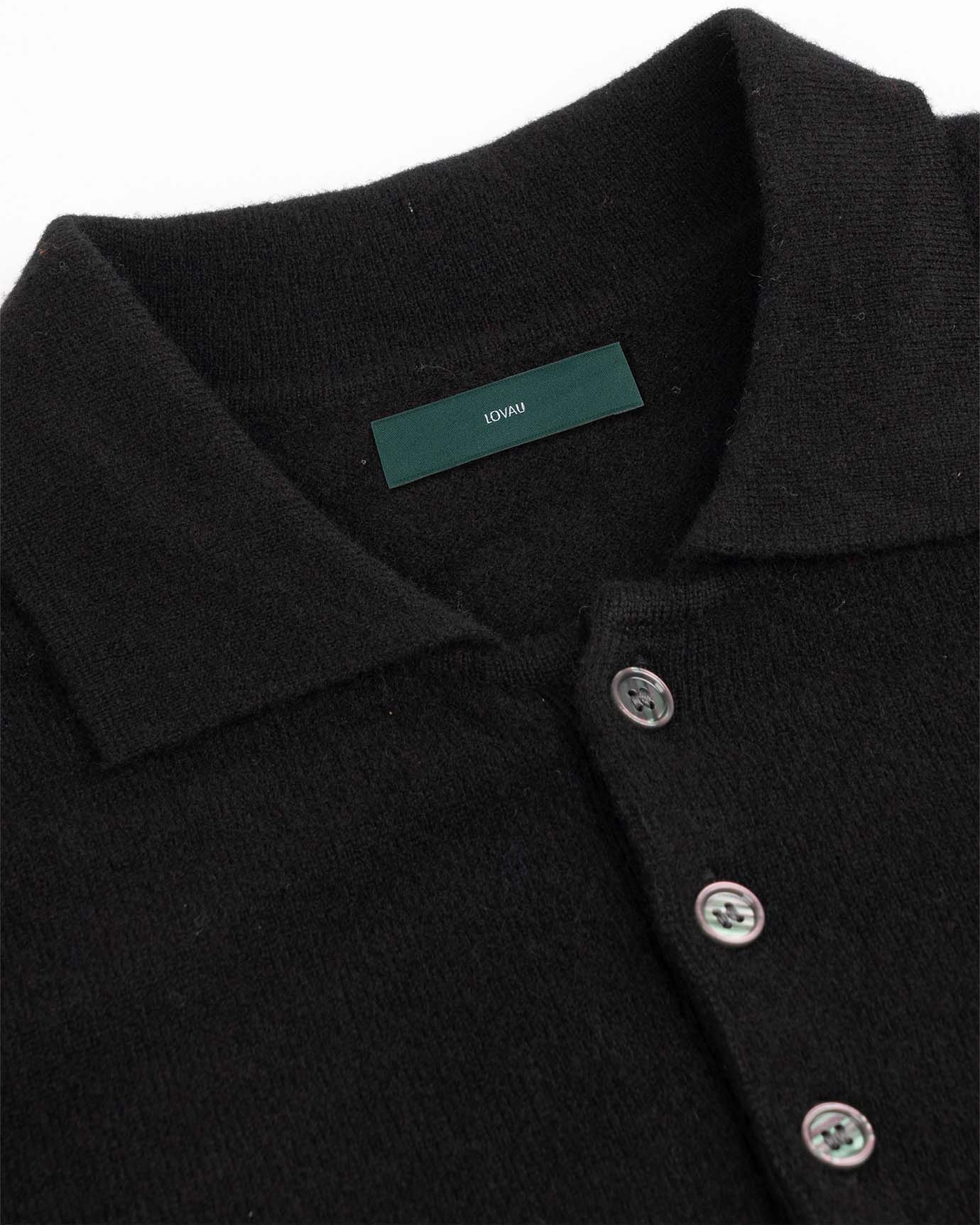 Cashmere Wool Polo Long Sleeve