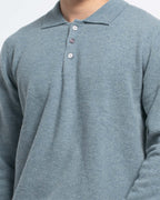 Cashmere Wool Polo Long Sleeve